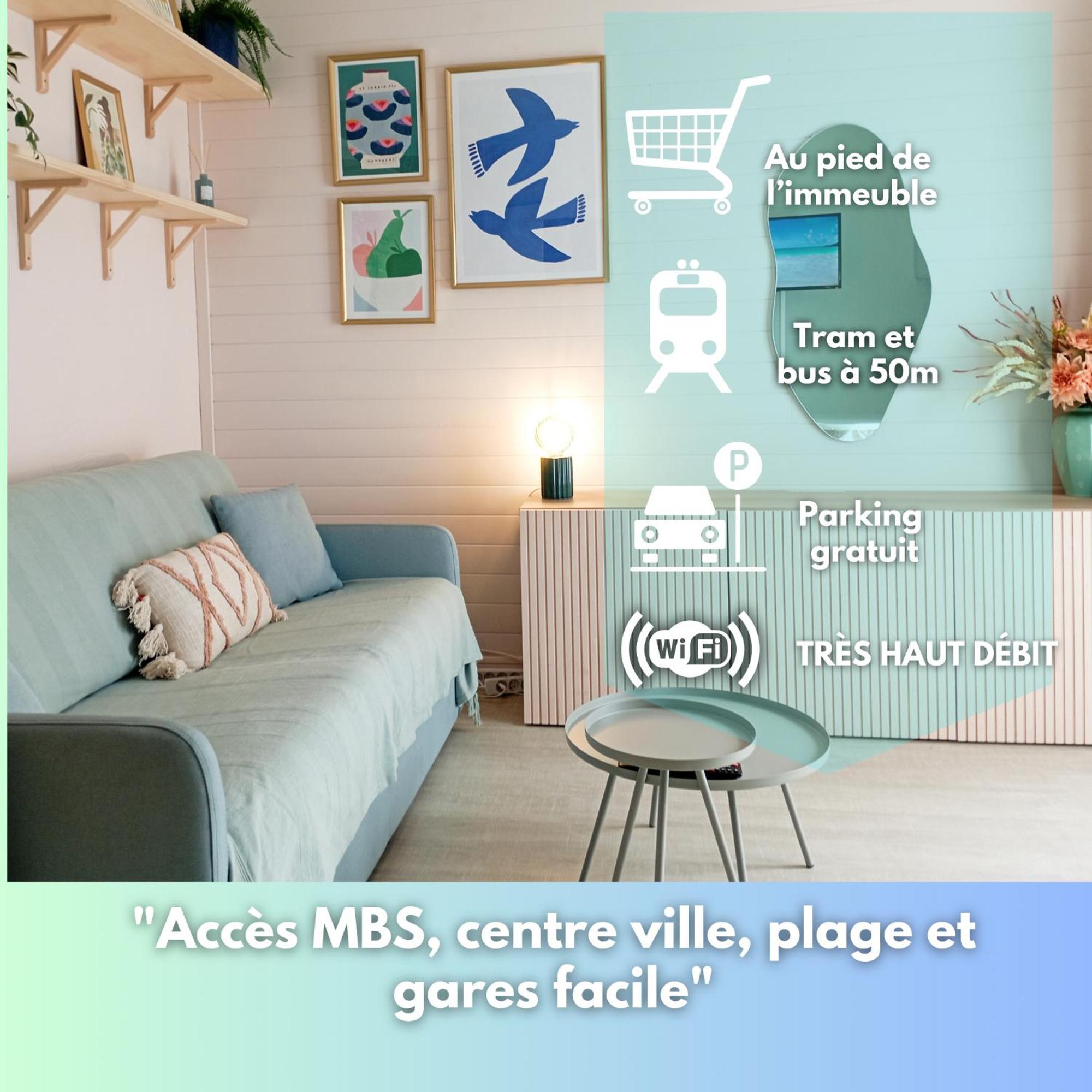 Studio 50M Tram Parking Gratuit 13Min Gare Montpellier Buitenkant foto